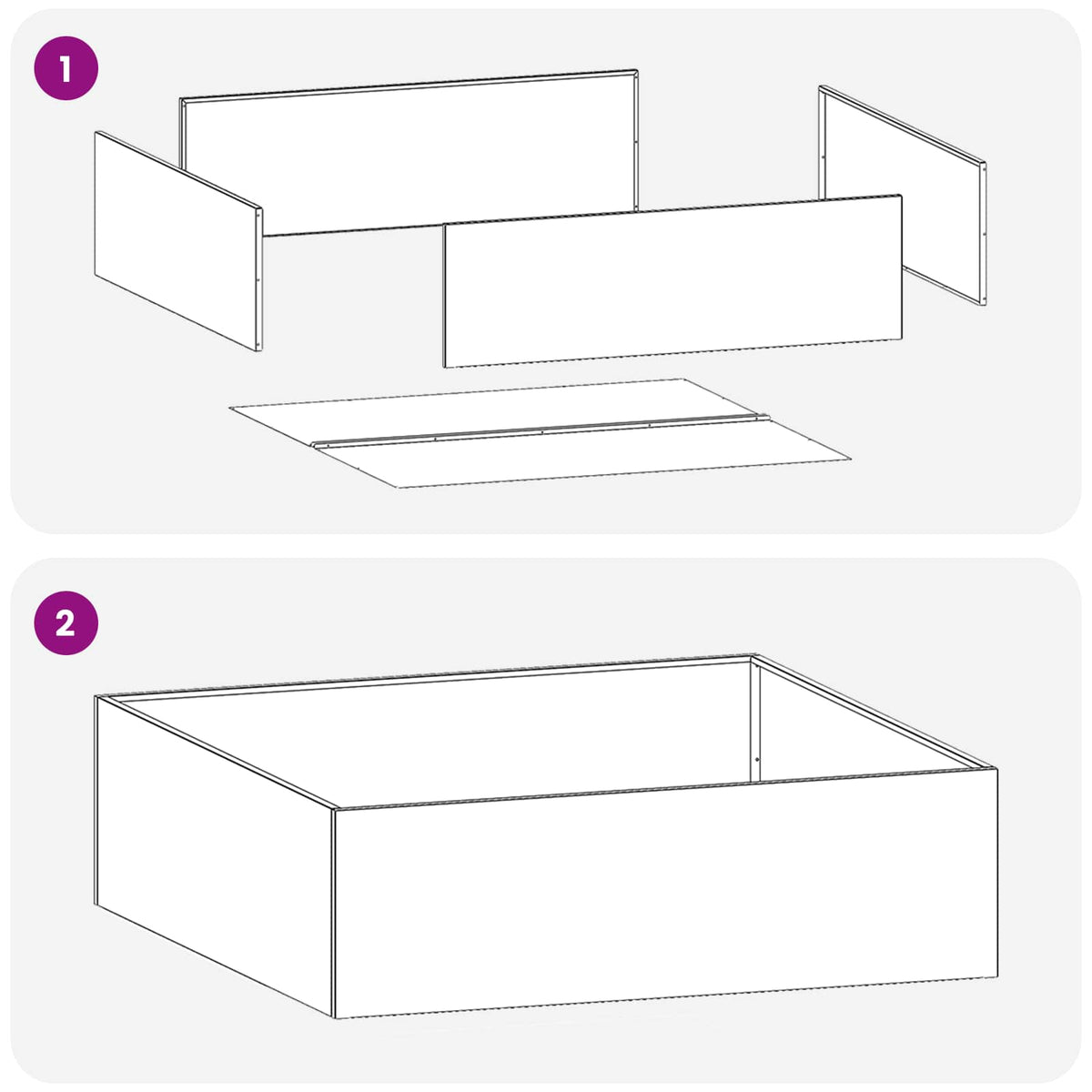 Kerti cserép Fehér 80 x 80 x 20 cm Hidegen hengerelt acél 6
