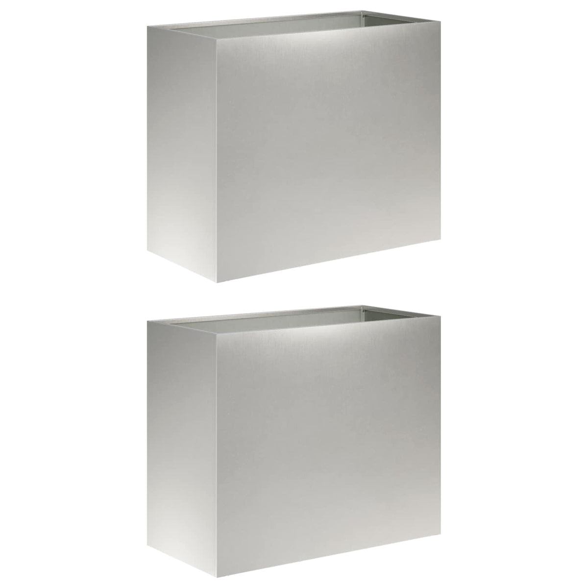 Kerti cserép 2 db Ezüst 60 x 30 x 50 cm Rozsdamentes Acél 2