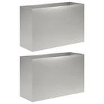 Kerti cserép 2 db Ezüst 80 x 30 x 50 cm Rozsdamentes Acél 2
