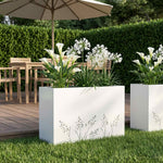 Kerti cserép Fehér 80 x 30 x 49 cm Hidegen hengerelt acél