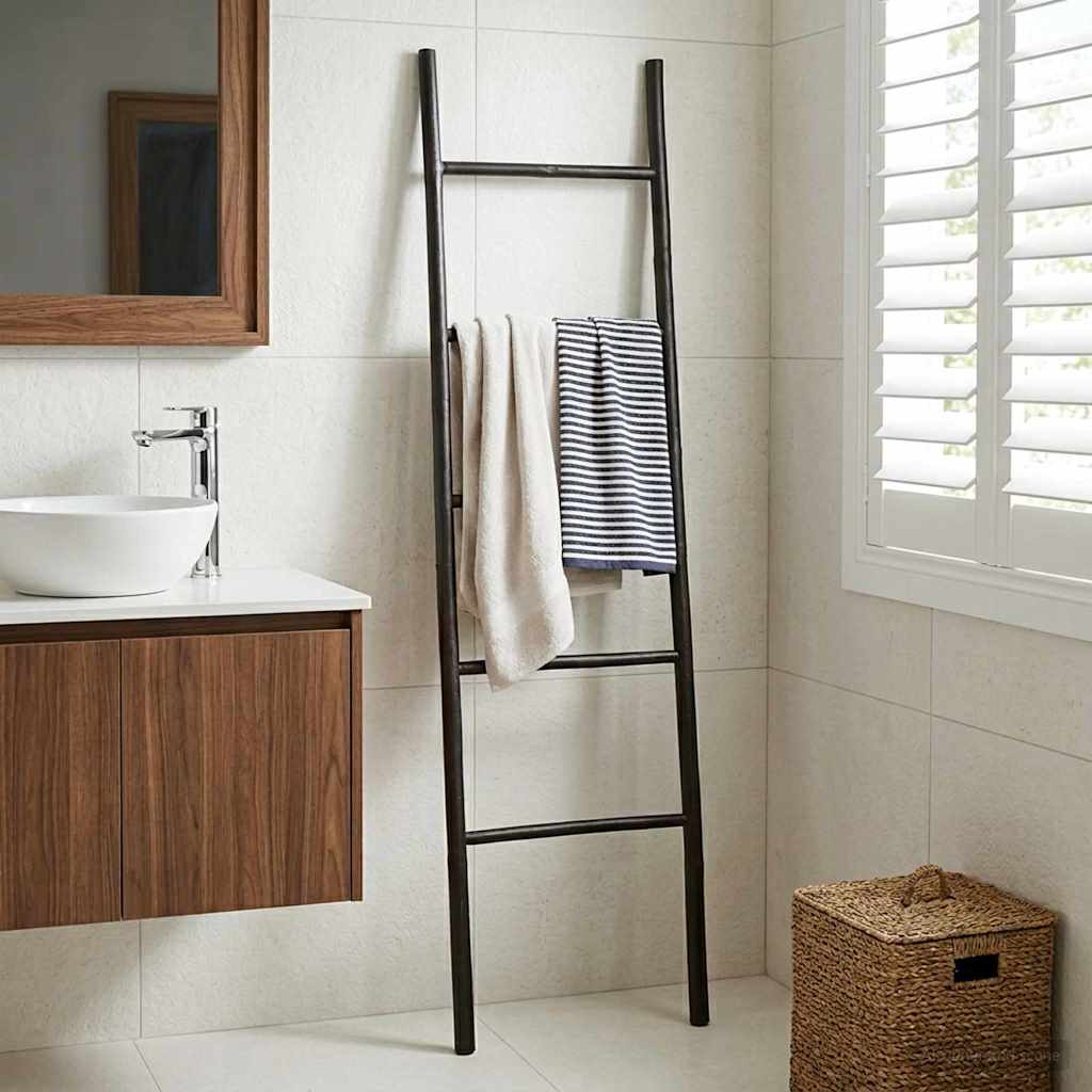 Takaró Létra Fekete 40 x 150 cm Bambusz