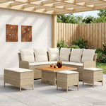 Bútor szettek 7 db Beige és krém PE Rattan 3