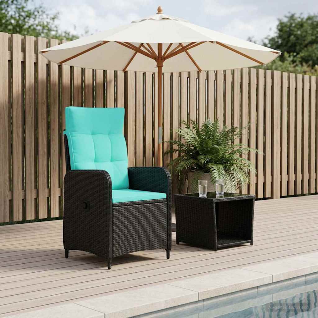 Kerti lounge szett 2 db PE rattan és porbevonatos acél