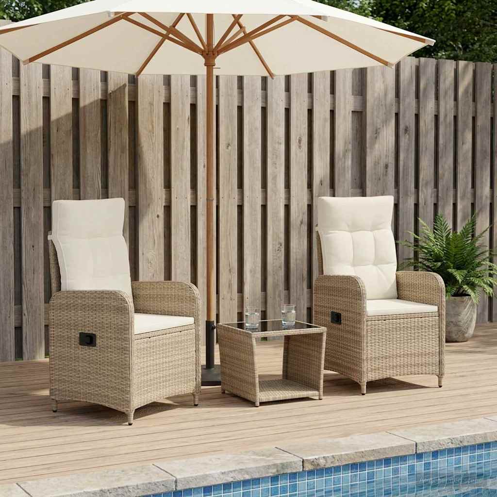 Kerti lounge szett 3 db Beige és Krémszínű
