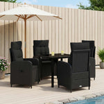 Kültéri étkező szett 5 db Fekete polirattan