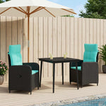 Kanapé Asztal Készlet 3 db PE rattan és porbevonatos acél 3