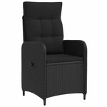 Kert étkező szett 5 db Fekete PE rattan és porbevonatos acél 4