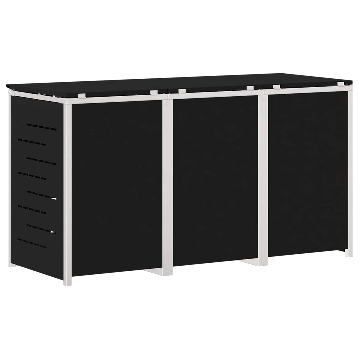 Kerekes Hulladékgyűjtő Tárolás for 3 Bins 240L Fekete 9