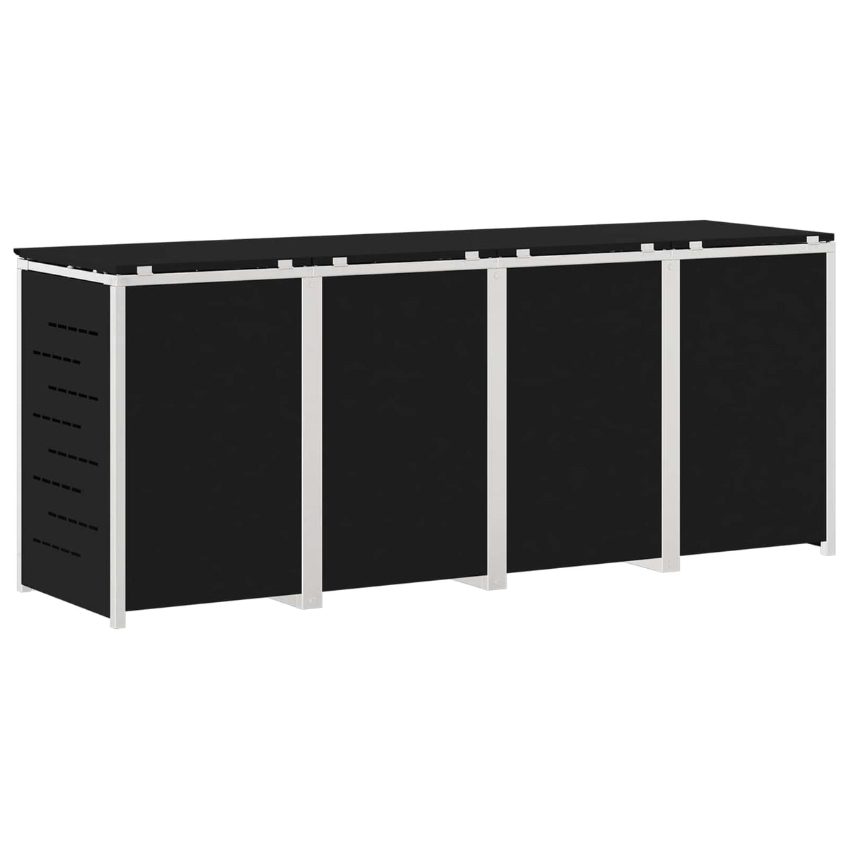 Kerekes Hulladékgyűjtő Tárolás for 4 Bins 240L Fekete 9