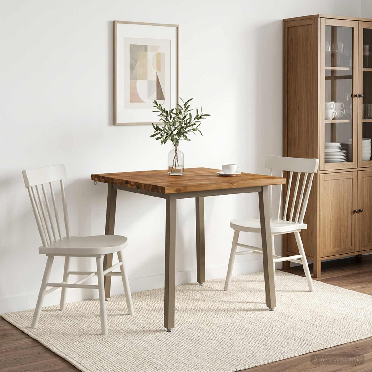 60 x 55 x 75 cm Tömör Akácfa Természetes és Kávé Négyszögletes