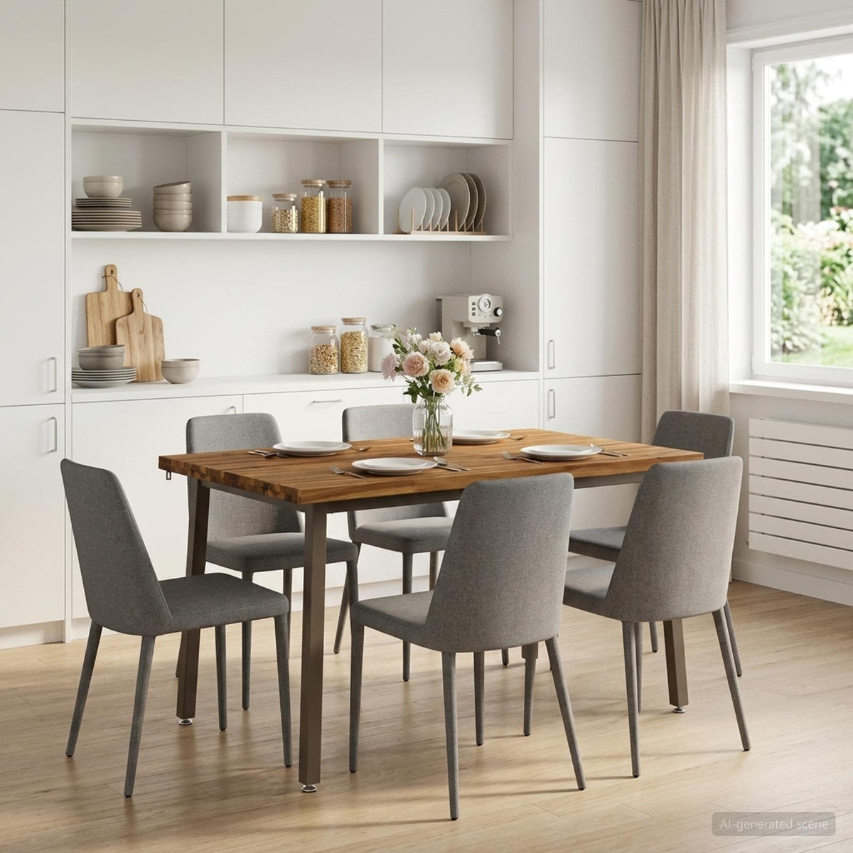 90 x 55 x 75 cm Tömör Akácfa Természetes és Kávé Négyszögletes
