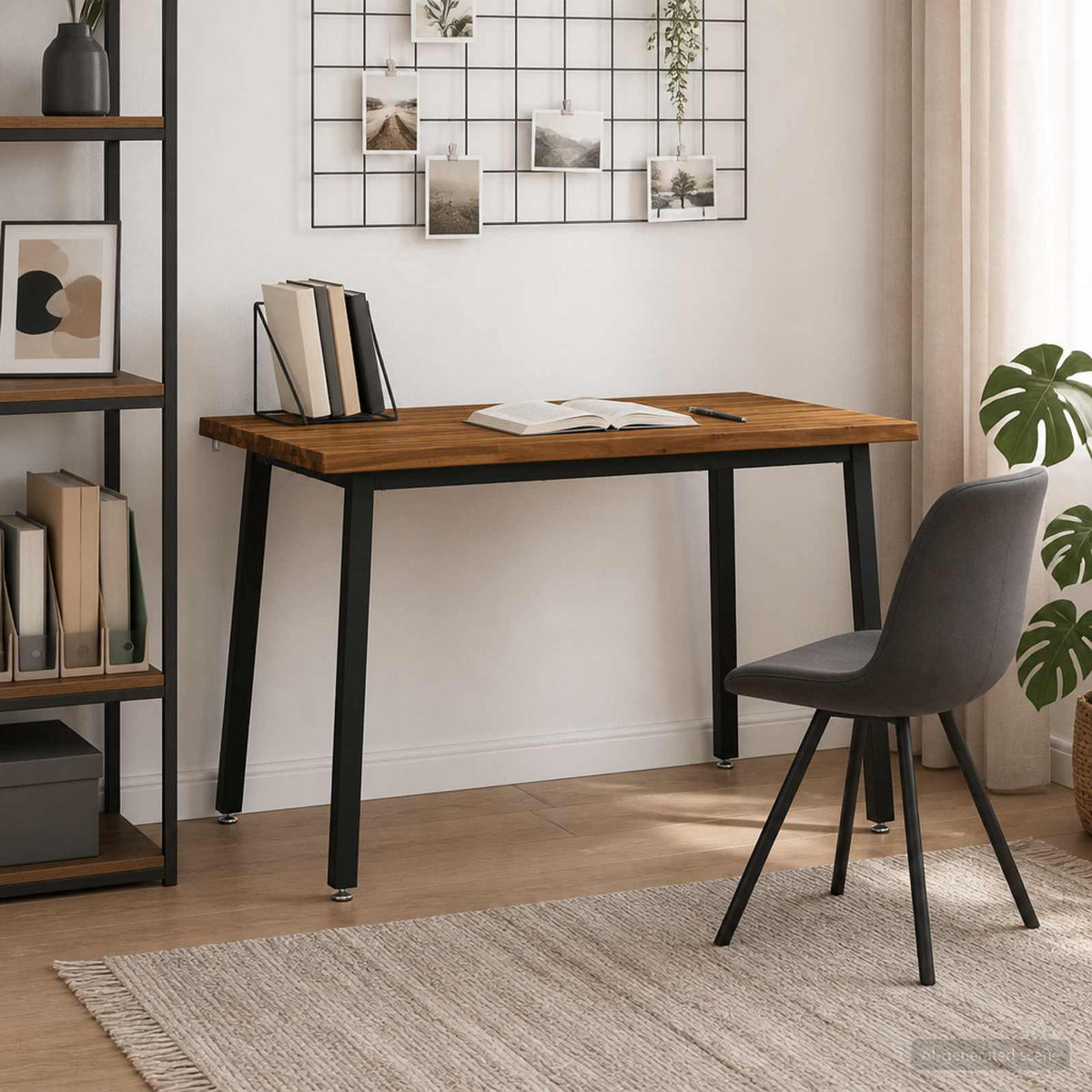 120 x 80 x 75 cm Tömör Akácfa Természetes és Fekete