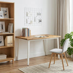 Élő élű étkezőasztal 140 x 90 x 75 cm Tömör Akácfa Fehér 3