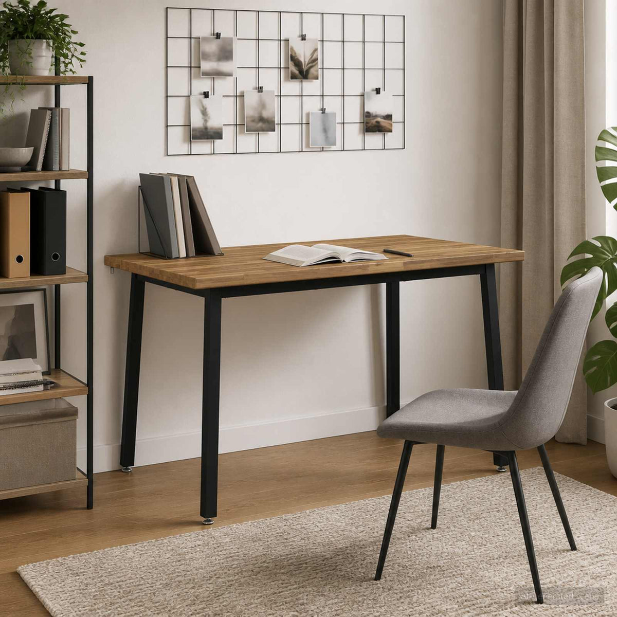 120 x 70 x 75 cm Tömör Akácfa Fehér és Fekete Négyszögletes