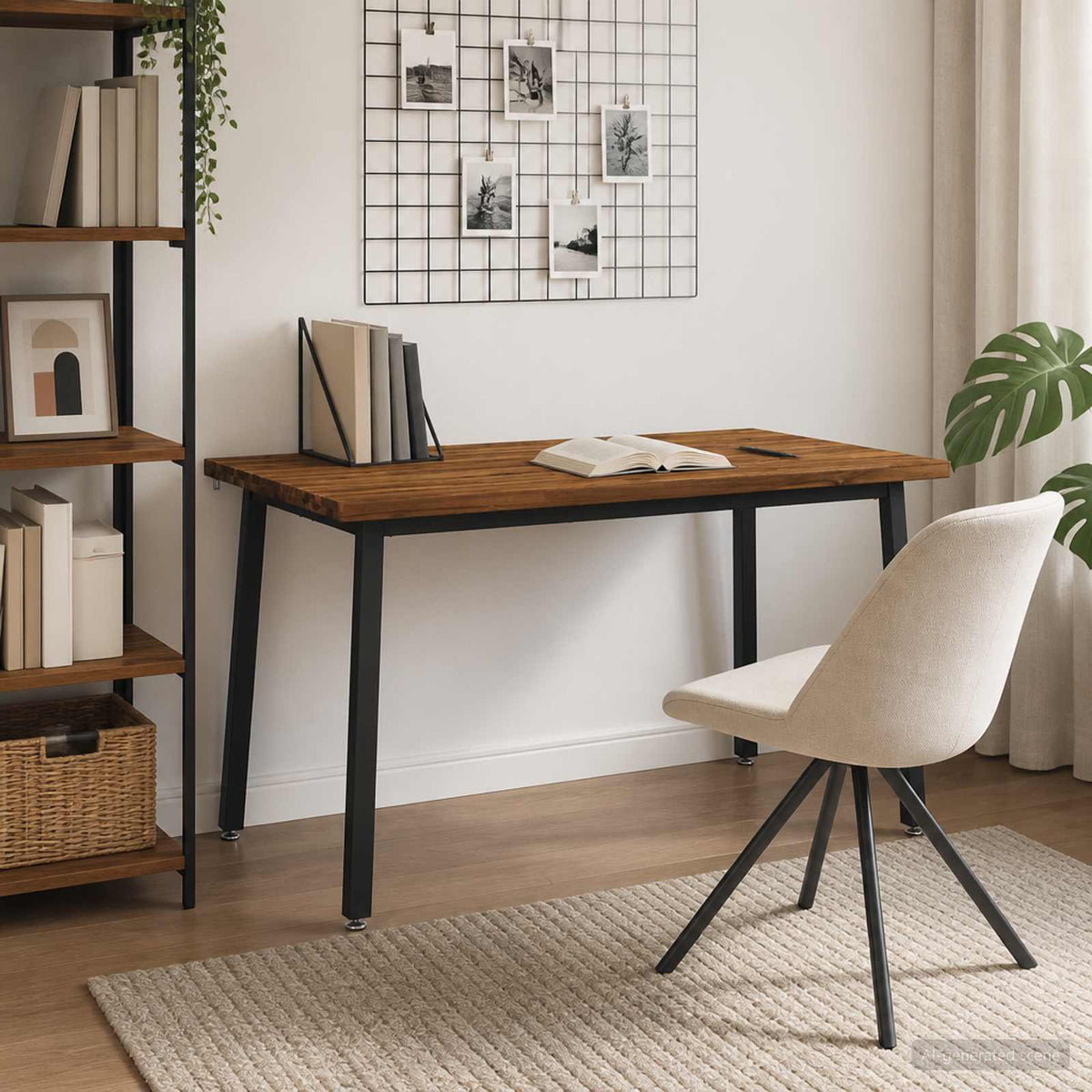 140 x 70 x 75 cm Tömör Akácfa Természetes és Fekete