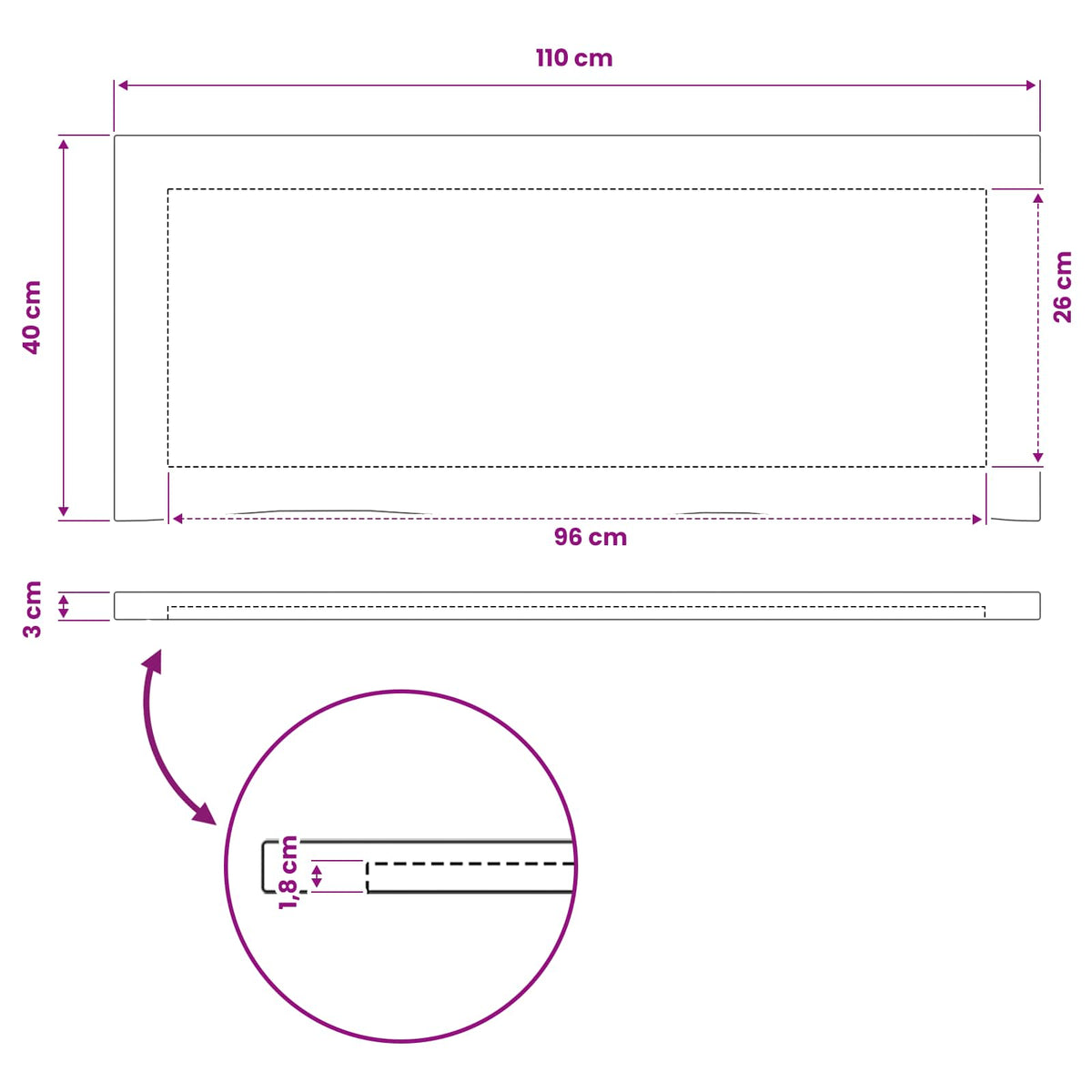 Téglalap Asztallap 90 x 50 x 3,5 cm Négyszögletes Tömör Akácfa 8