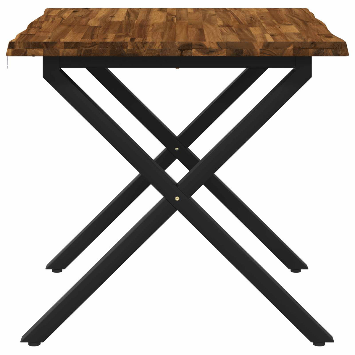 80 x 80 x 75 cm Tömör Akácfa Természetes és Fekete Négyzet 3