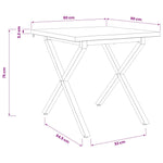 80 x 80 x 75 cm Tömör Akácfa Természetes és Fekete Négyzet 9