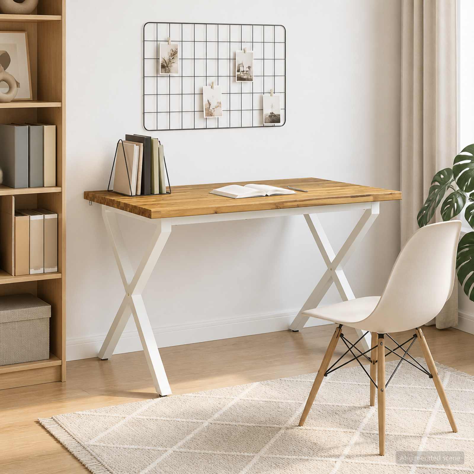 120 x 80 x 75 cm Tömör Akácfa Fehér Négyszögletes