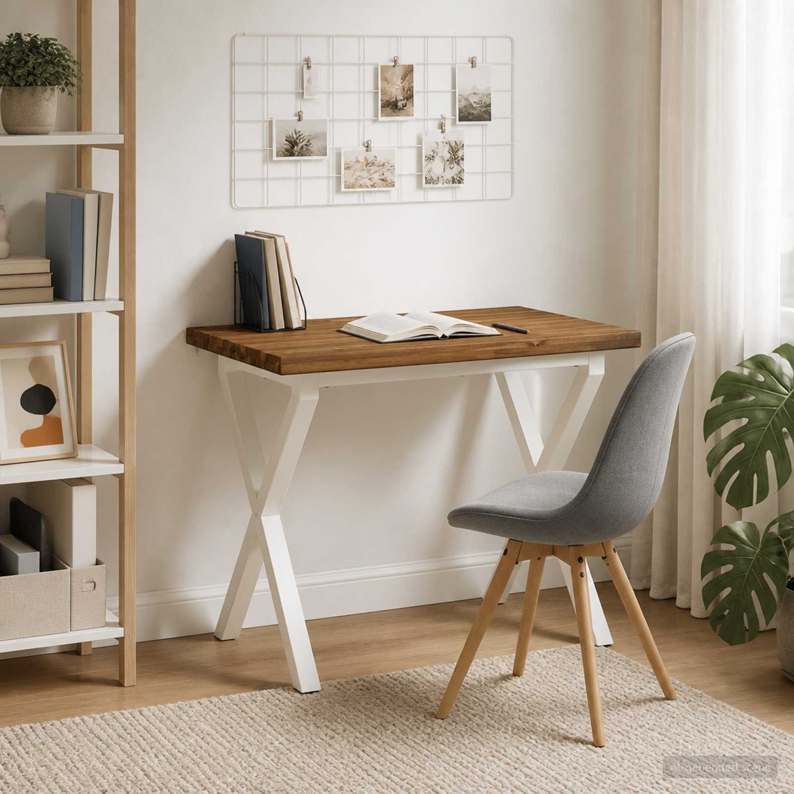 90 x 55 x 75 cm Tömör Akácfa Természetes és Fehér Négyszögletes