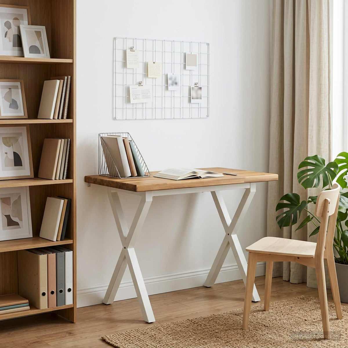 90 x 55 x 75 cm Tömör Akácfa Fehér Négyszögletes