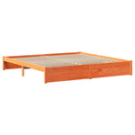 Könyvespolcos Ágy 2 db Faggyú barna 200 x 200 cm Tömör fenyőfa 4