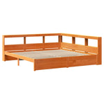 Könyvespolcos Ágy 2 db Faggyú barna 200 x 200 cm Tömör fenyőfa 5