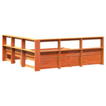 Könyvespolcos Ágy 2 db Faggyú barna 200 x 200 cm Tömör fenyőfa 8