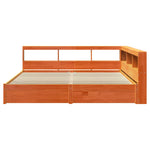 Könyvespolcos Ágy 2 db Faggyú barna 200 x 200 cm Tömör fenyőfa 6