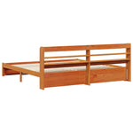 Ágykeret polcokkal Faggyú barna 200 x 200 cm Tömör fenyőfa 8