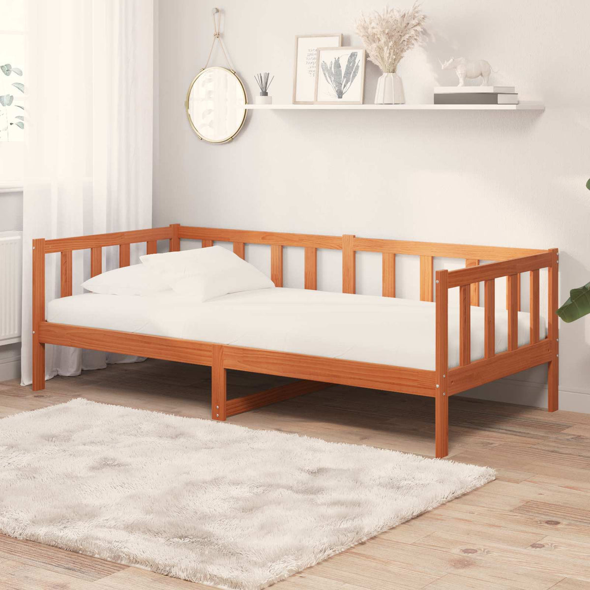 Nappali ágy matracmal Wax Barna és Fehér 90 x 200 cm 2