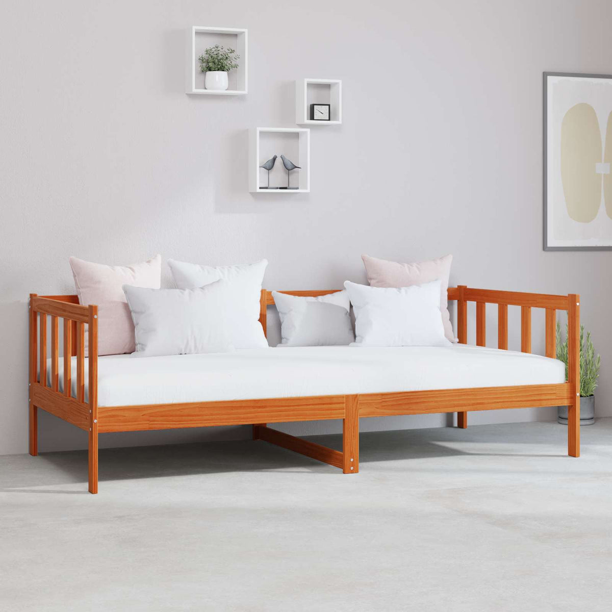 Nappali ágy matracmal Wax Barna és Fehér 90 x 200 cm 3