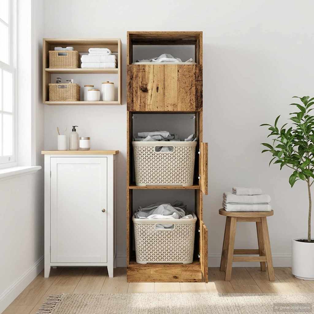 Mosókonyha Szekrény Artisan tölgy 50 x 68 x 162 cm Szerelt fa 7