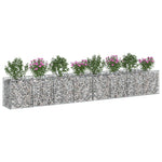 Gabion emelt ágy 2 db 400 x 50 x 60 cm Horganyzott Acél Ezüst 3