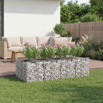 Gabion emelt ágy 2 db 200 x 100 x 60 cm Horganyzott Acél Ezüst