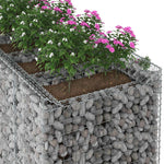 Gabion emelt ágy 2 db 200 x 100 x 60 cm Horganyzott Acél Ezüst 4