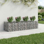 Gabion emelt ágy 3 db 400 x 100 x 60 cm Horganyzott Acél Ezüst 5