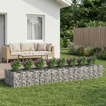 Gabion emelt ágy 3 db 400 x 100 x 60 cm Horganyzott Acél Ezüst