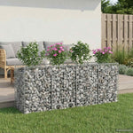 Gabion emelt ágy 2 db 200 x 50 x 80 cm Horganyzott Acél Ezüst