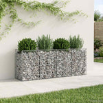 Gabion emelt ágy 2 db 200 x 50 x 80 cm Horganyzott Acél Ezüst 4