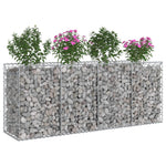 Gabion emelt ágy 2 db 200 x 50 x 80 cm Horganyzott Acél Ezüst 3