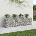 Gabion emelt ágy 2 db 300 x 50 x 80 cm Horganyzott Acél Ezüst