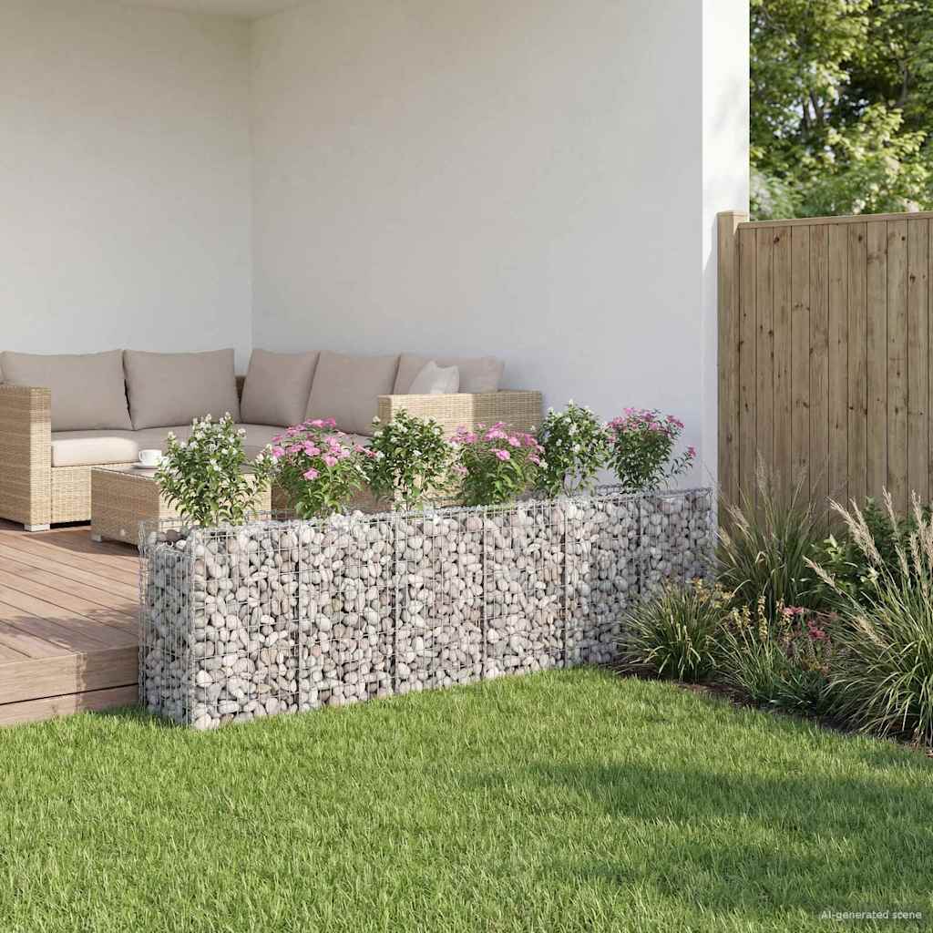 Gabion emelt ágy 2 db 300 x 50 x 80 cm Horganyzott Acél Ezüst 4