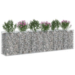 Gabion emelt ágy 2 db 300 x 50 x 80 cm Horganyzott Acél Ezüst 3