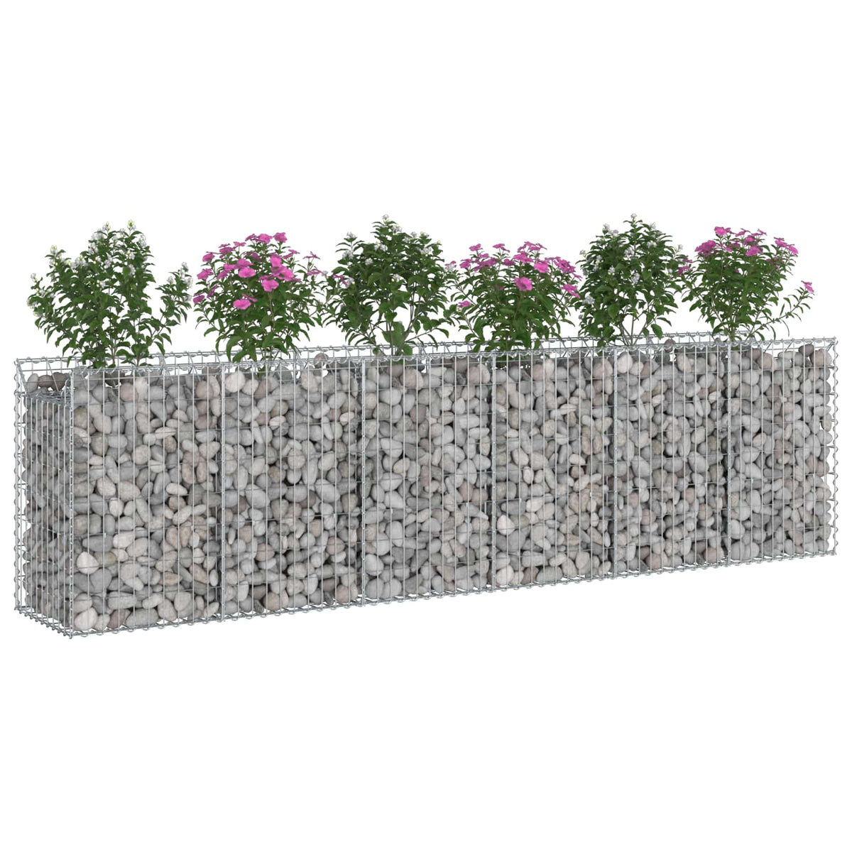 Gabion emelt ágy 2 db 300 x 50 x 80 cm Horganyzott Acél Ezüst 3