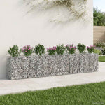 Gabion emelt ágy 3 db 400 x 50 x 80 cm Horganyzott Acél Ezüst