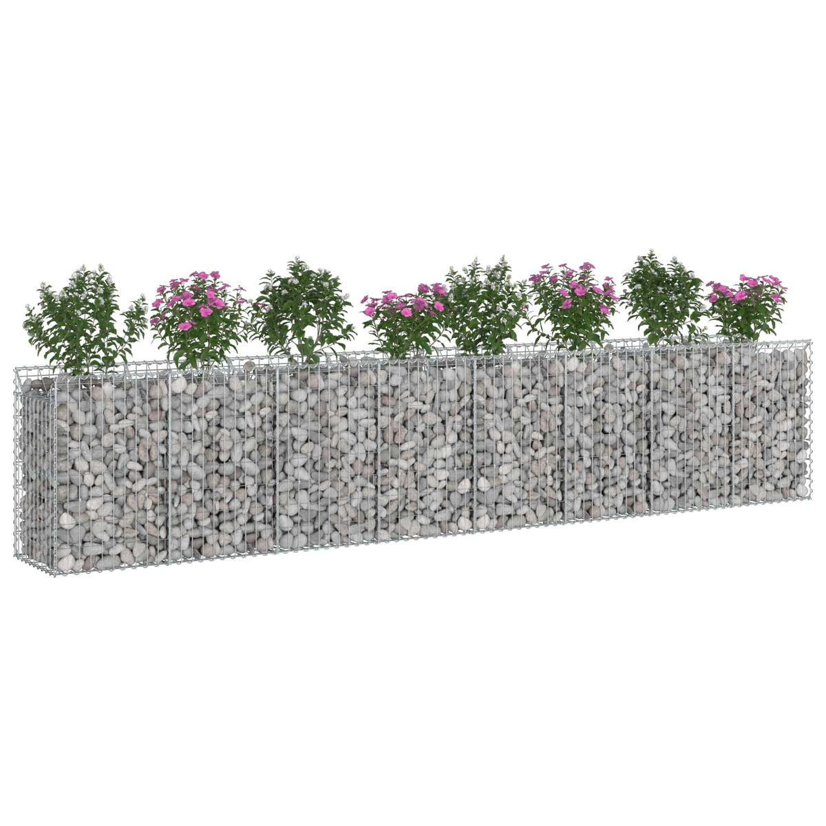 Gabion emelt ágy 3 db 400 x 50 x 80 cm Horganyzott Acél Ezüst 3