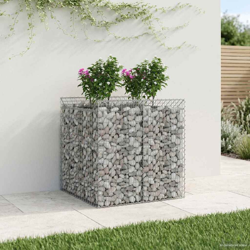 Gabion emelt ágy 2 db 100 x 100 x 100 cm Horganyzott Acél Ezüst 5