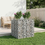Gabion emelt ágy 2 db 100 x 100 x 100 cm Horganyzott Acél Ezüst