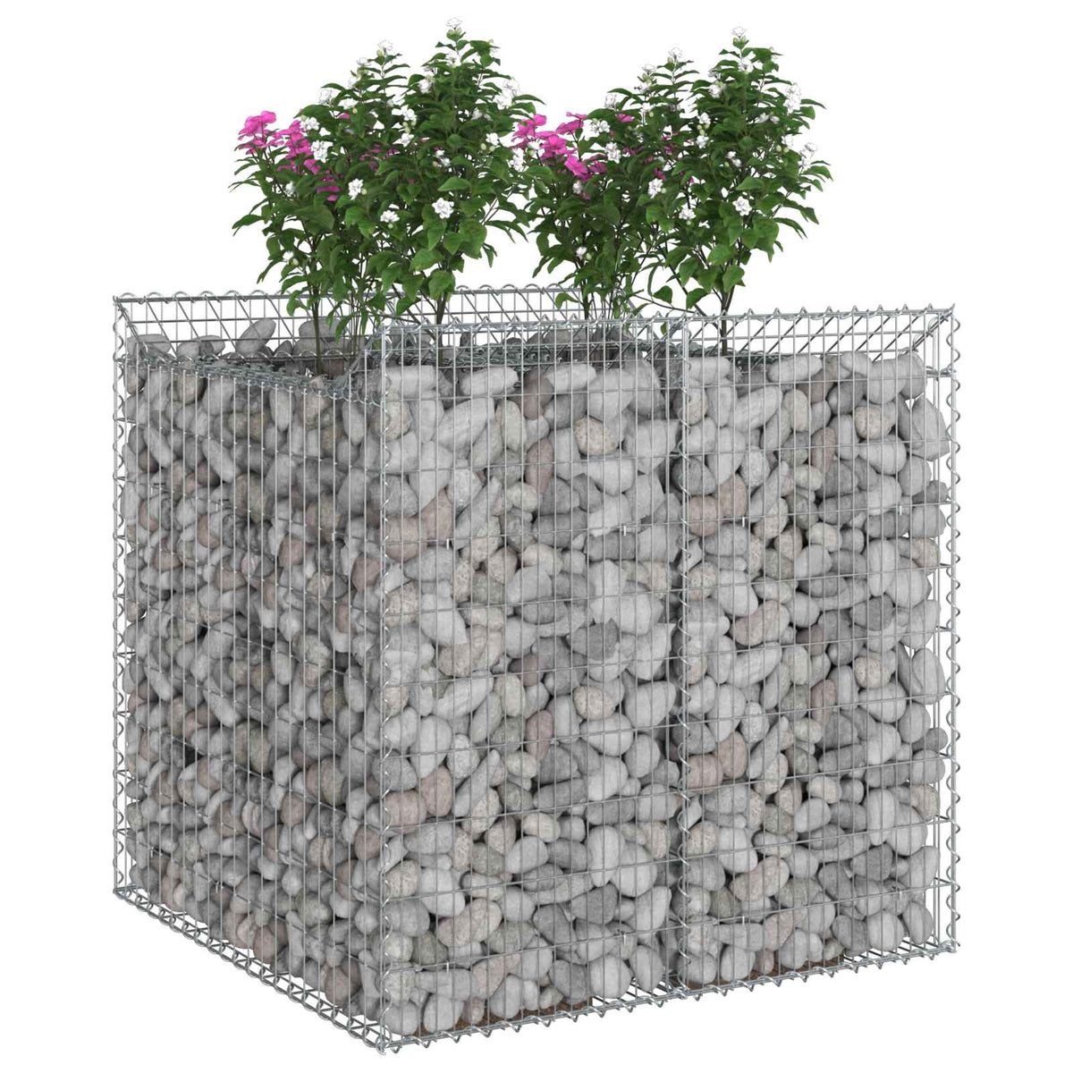Gabion emelt ágy 2 db 100 x 100 x 100 cm Horganyzott Acél Ezüst 3
